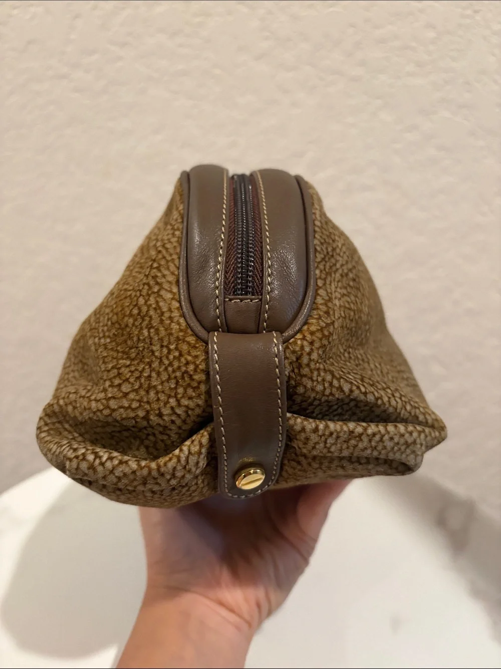 Borbonese Vintage Redwall Handbag made in Italy